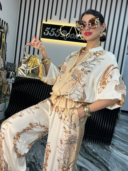 ✨Stylowy i elegancki dwuczęściowy zestaw z zamkiem błyskawicznym