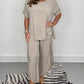 Nowe, gorące produkty🥰Casualowy dwuczęściowy zestaw z krótkim rękawem i długimi spodniami