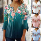 ✨Naszyjnik z krzyżem i koroną👑【S-3XL】🌸 Damska koszulka z nadrukiem V-neck
