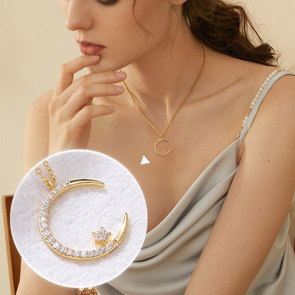 🌙Noc światła: naszyjnik z księżycową gwiazdą