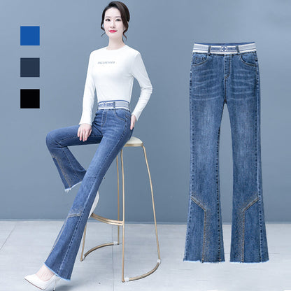 👖Rozkloszowane jeansy damskie z wysokim stanem🤩