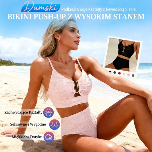 🔥 S-2XL 🌞 Damskie bikini z wysokim stanem 🌊👙