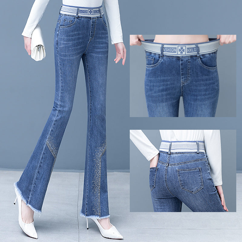 👖Rozkloszowane jeansy damskie z wysokim stanem🤩