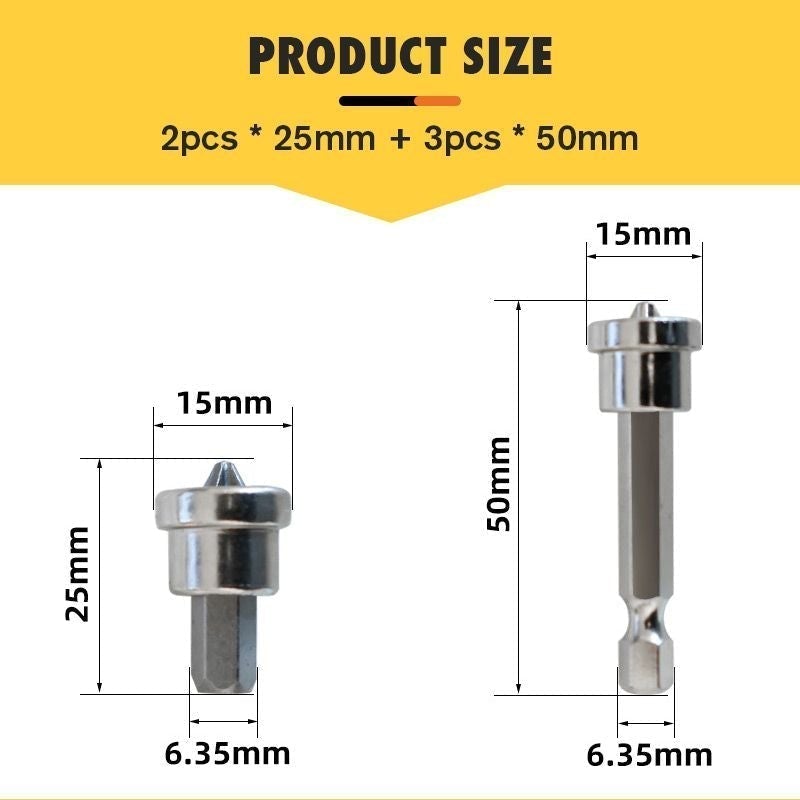 🔩5 sztuk magnetycznych końcówek wkrętakowych pozycjonujących💁‍♂️