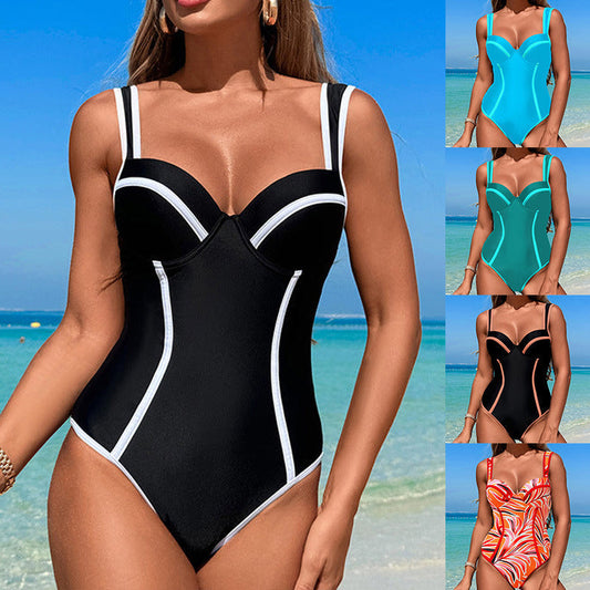👙🌞Seksowny damski jednoczęściowy kostium kąpielowy z wąską talią
