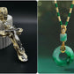 ✨Spokojna biżuteria z zielony jadeitowym wisiorkiem