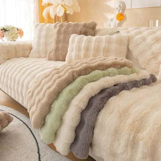 🛋️☁️Pousbo® Pokrowiec na sofę z grubego pluszu króliczego❄️