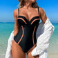 👙🌞Seksowny damski jednoczęściowy kostium kąpielowy z wąską talią