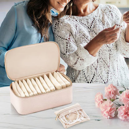 💍✨Wygodne etui na biżuterię ze skóry – 6 sztuk w osobnych woreczkach👜