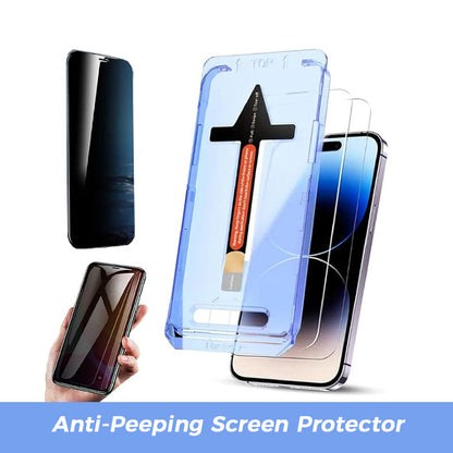 🔥 Tempered Anti-Peeking Screen Protector do iPhone'a - bez pęcherzyków powietrza i kurzu