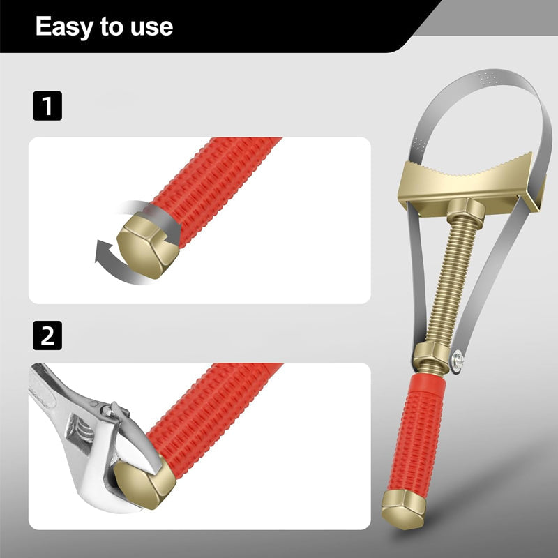 Klucz do filtra oleju samochodowego z regulowaną stalową opaską