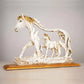 🐎Statuetka galopującego konia z kamienną figurką kucyka🐴