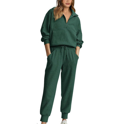 Long Sleeve Half Zip Sweatsuits Set