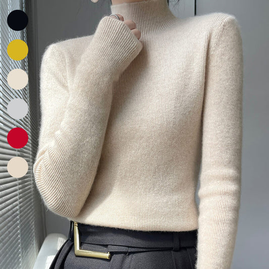 🔥100% wełna Minimalistyczny kołnierzyk stojący Dopasowany krój Dzianina