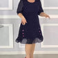 🌹Elegancka sukienka z półrękawkiem i nadrukiem w kropki