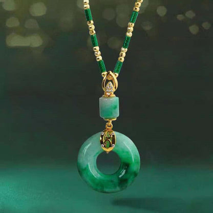 ✨Spokojna biżuteria z zielony jadeitowym wisiorkiem