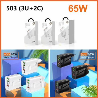 ⚡🔌65W Szybka ładowarka wieloportowa