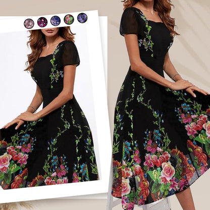 🌸Modna i elegancka sukienka maxi z nadrukiem💕