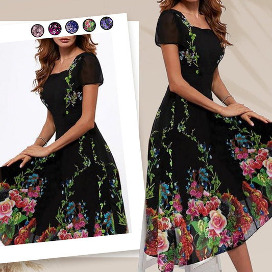 🌸Modna i elegancka sukienka maxi z nadrukiem💕