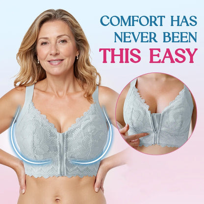 💕Wygodny Koronkowy Biustonosz z Przodu na Zamek i Wsparciem Postawy