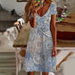 👗Eleganckie damskie sukienki z dekoltem w serek z nadrukiem