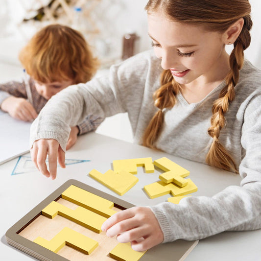 🧩 TERAZ 50% ZNIŻKI! ✨ Drewniane puzzle Tangram – 7 kolorowych geometrycznych kształtów do kreatywnej nauki i rozwoju logicznego myślenia 🔺🔷