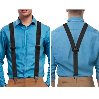 👔🔗Męskie szelki z tyłem w kształcie litery X i karabińczykami 👖