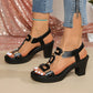 👡 Teraz z 40% rabatem! ✨ Damskie sandały na grubym obcasie z paskiem w kształcie litery T 💃
