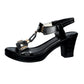 👡 Teraz z 40% rabatem! ✨ Damskie sandały na grubym obcasie z paskiem w kształcie litery T 💃