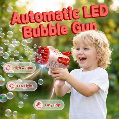 ✨ Automatyczny pistolet na bańki z diodami LED – dzieci nie mogą się od niego oderwać! 🔫