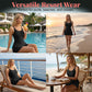 ✅ 🔥 Strapless swimsuit, solid color, slimming, tummy-covering