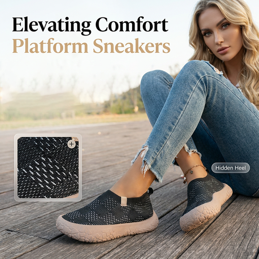 👟  Trampki na platformie – ukryty obcas 5 cm, model wsuwany, oddychająca siateczka ✨