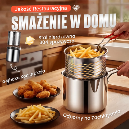 🔥 🍳 Wielofunkcyjna patelnia ze stali nierdzewnej 304 – na jednej patelni można smażyć, przyrumieniać, gotować i dusić🍟