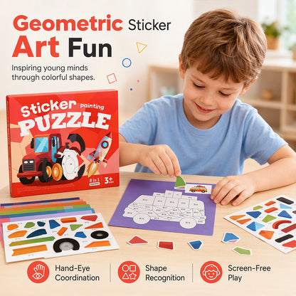 📐✨Książeczka z zadaniami z geometrii z naklejkami dla dzieci🎨🧩