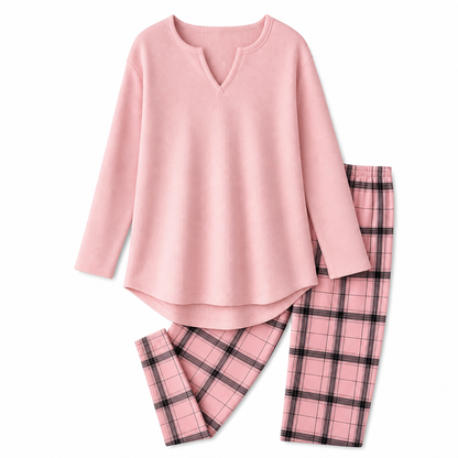 🚚 Fri frakt på just den här produkten!  Set med stickad topp och rutiga leggings för kvinnor