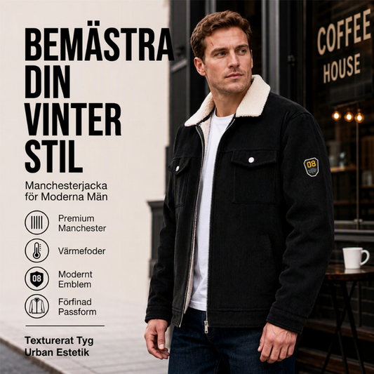 Varm manchesterjacka för män, vinter