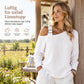 ✨Asymmetrisk design, unik & snygg – Dam en-axel linne-topp ✨