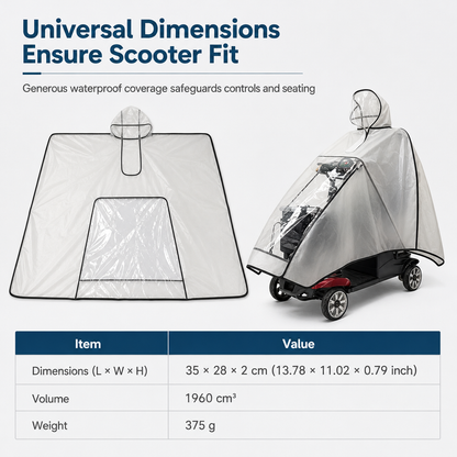 🔥🎁Nyhet 50 % RABATT🔥🌧️ REA! Förtjockad vattentät poncho för mobilitetsskotrar – håller förare & fordon torrt i regnväder