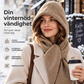 👍🧣Ett populärt val bland många kunder | Mångsidig och praktisk, för vardagsbruk – 2-i-1-termisk stickad halsduk med huva för damer