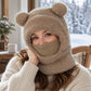 🧸 3-i-1 vinterbjörnmössa med halsduk och mask – Varm och lekfull ✨