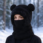 🧸 3-i-1 vinterbjörnmössa med halsduk och mask – Varm och lekfull ✨