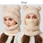 🧸 3-i-1 vinterbjörnmössa med halsduk och mask – Varm och lekfull ✨